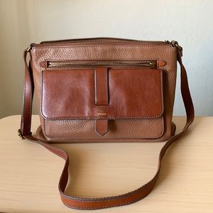Fossil Brown Leather Kingsley Crossbody
